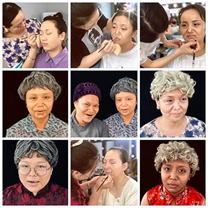#阳洋零基础学员第一次老人妆 #乐清哪里有学化妆 #老人妆怎么画？